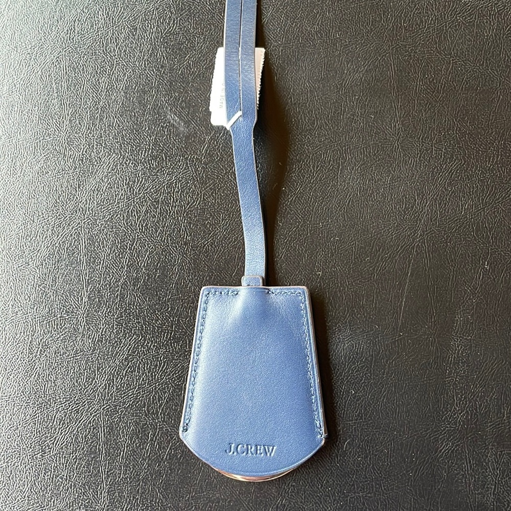 J Crew leather handbag charm accessory mirror NWT